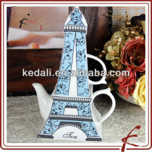 eiffel tower ceramic tea pot set